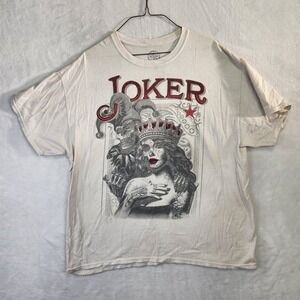 Joker Day of the Dead Sugar Skull Graphic T‎ Shirt Mens XL White Cotton